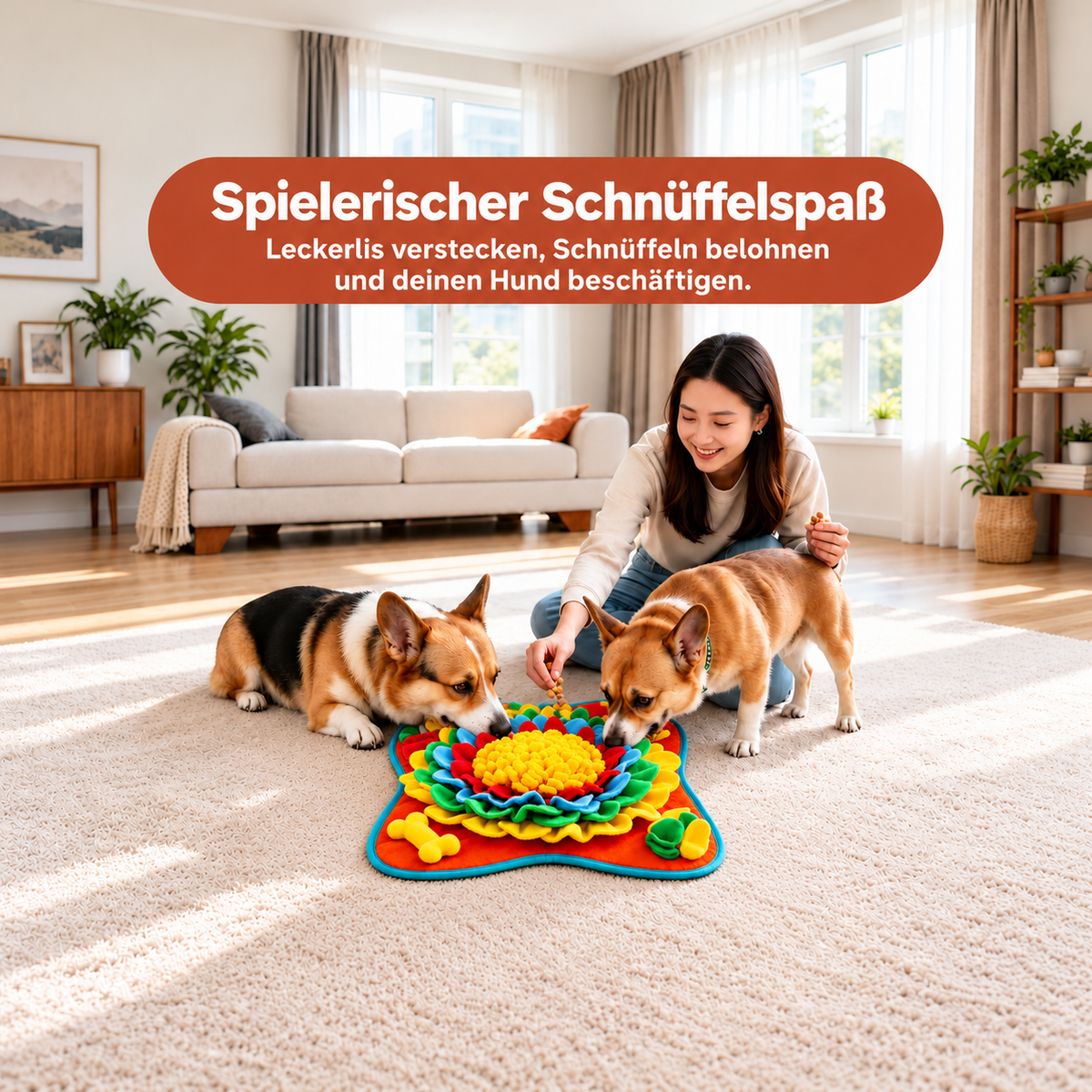 Schnüffelmatte für Hunde – Interaktives Beschäftigungsspielzeug
